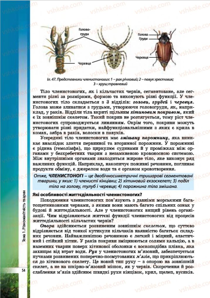 Страница 54 | Підручник Біологія 7 клас В.І. Соболь 2015