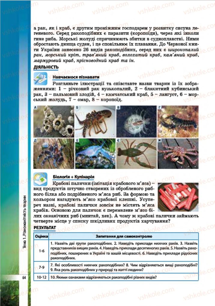 Страница 64 | Підручник Біологія 7 клас В.І. Соболь 2015