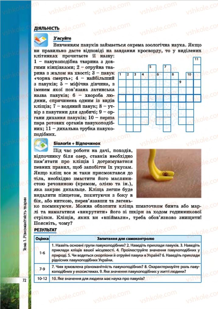 Страница 72 | Підручник Біологія 7 клас В.І. Соболь 2015