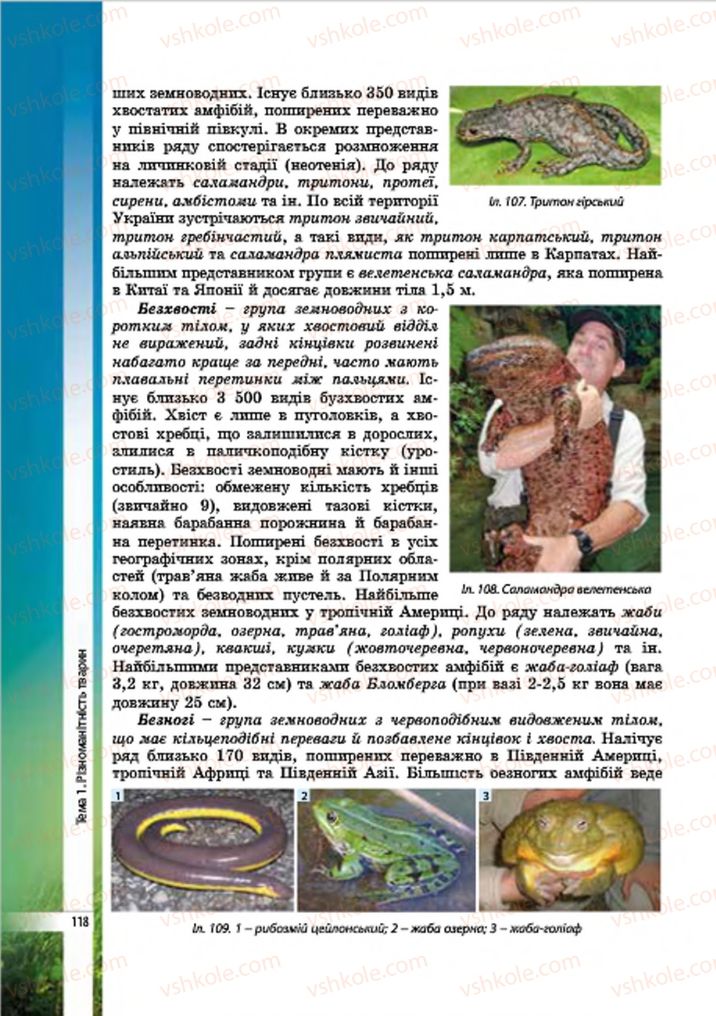 Страница 118 | Підручник Біологія 7 клас В.І. Соболь 2015
