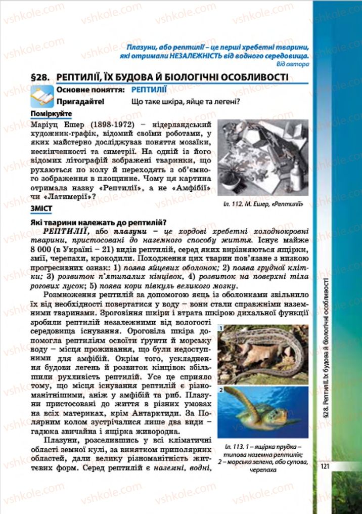 Страница 121 | Підручник Біологія 7 клас В.І. Соболь 2015