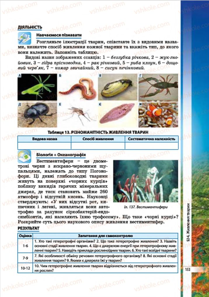 Страница 153 | Підручник Біологія 7 клас В.І. Соболь 2015