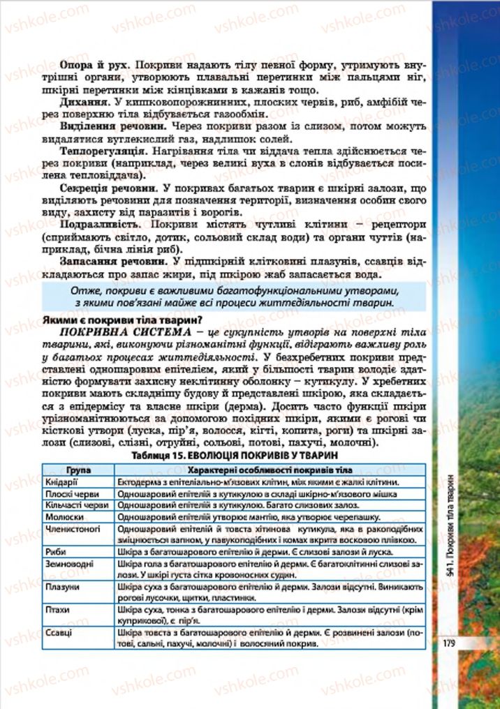 Страница 179 | Підручник Біологія 7 клас В.І. Соболь 2015