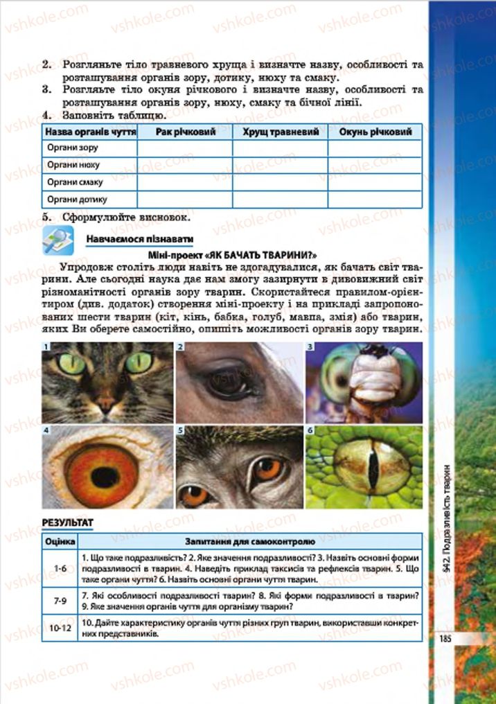 Страница 185 | Підручник Біологія 7 клас В.І. Соболь 2015