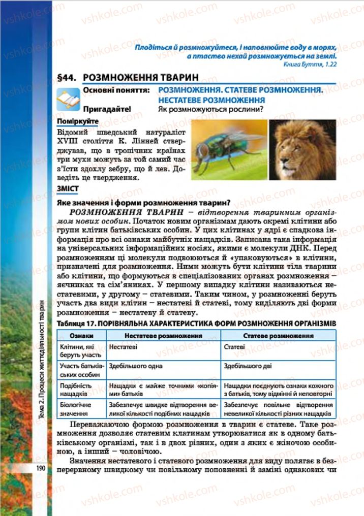 Страница 190 | Підручник Біологія 7 клас В.І. Соболь 2015