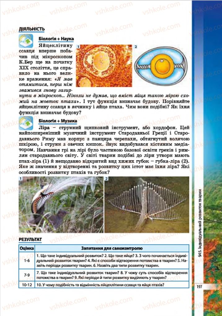 Страница 197 | Підручник Біологія 7 клас В.І. Соболь 2015