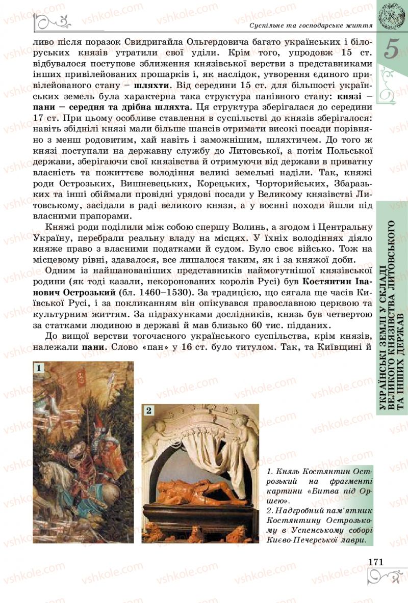 Страница 171 | Підручник Історія України 7 клас В.С. Власов 2015