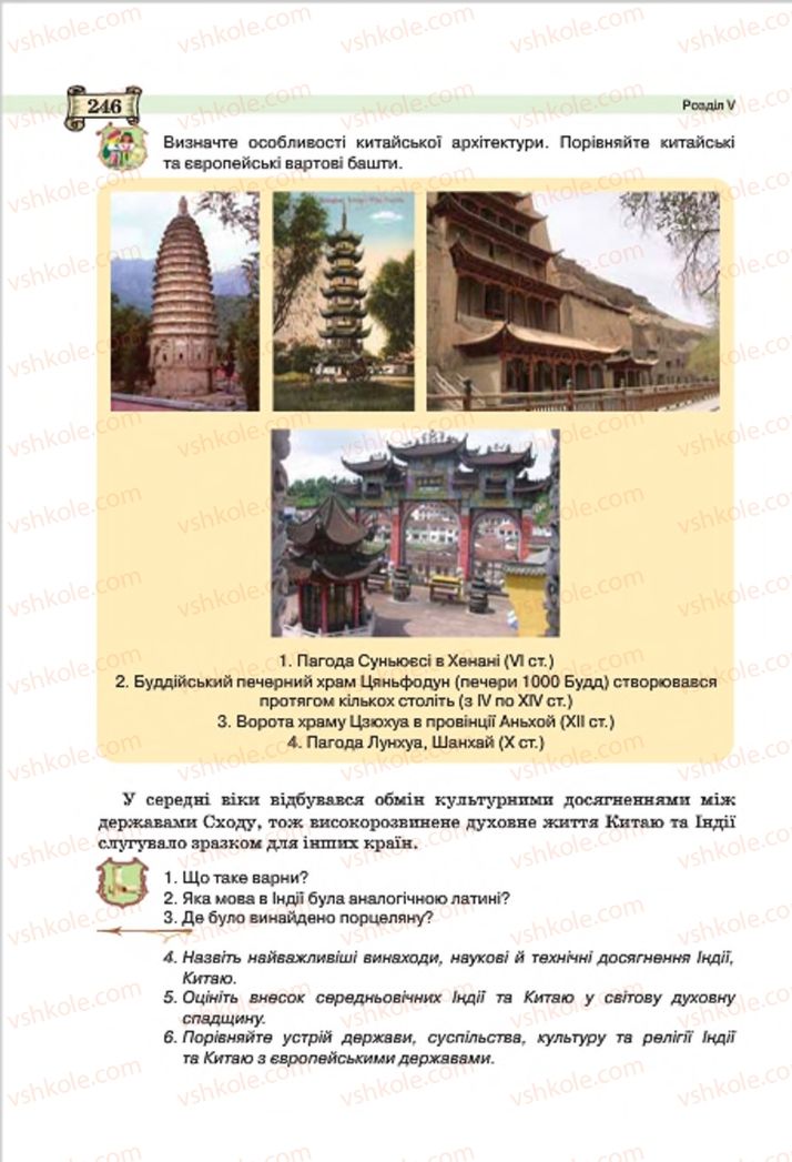 Страница 246 | Підручник Всесвітня історія 7 клас О.І. Пометун, Ю.Б. Малієнко 2015