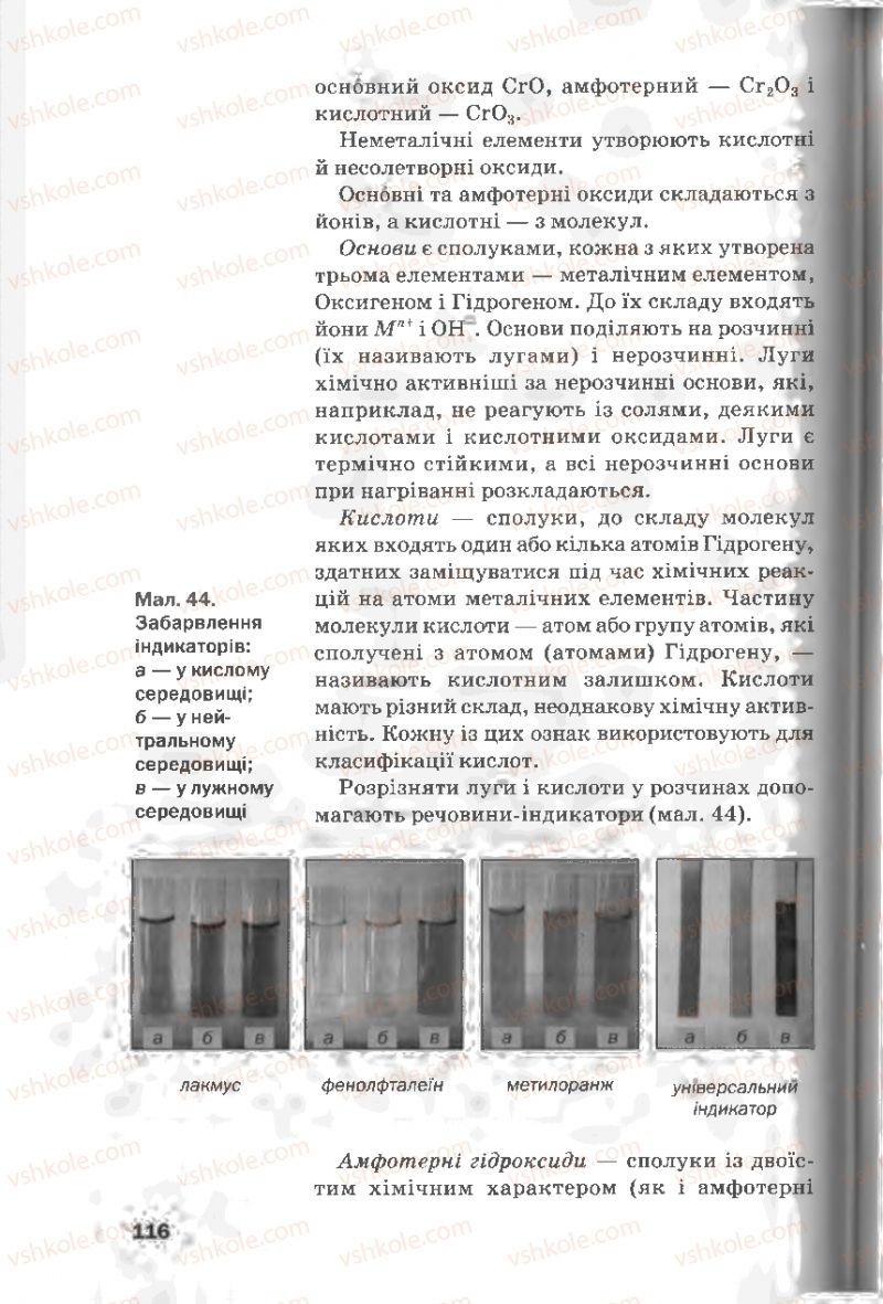 Страница 116 | Підручник Хімія 8 клас П.П. Попель, Л.С. Крикля 2008