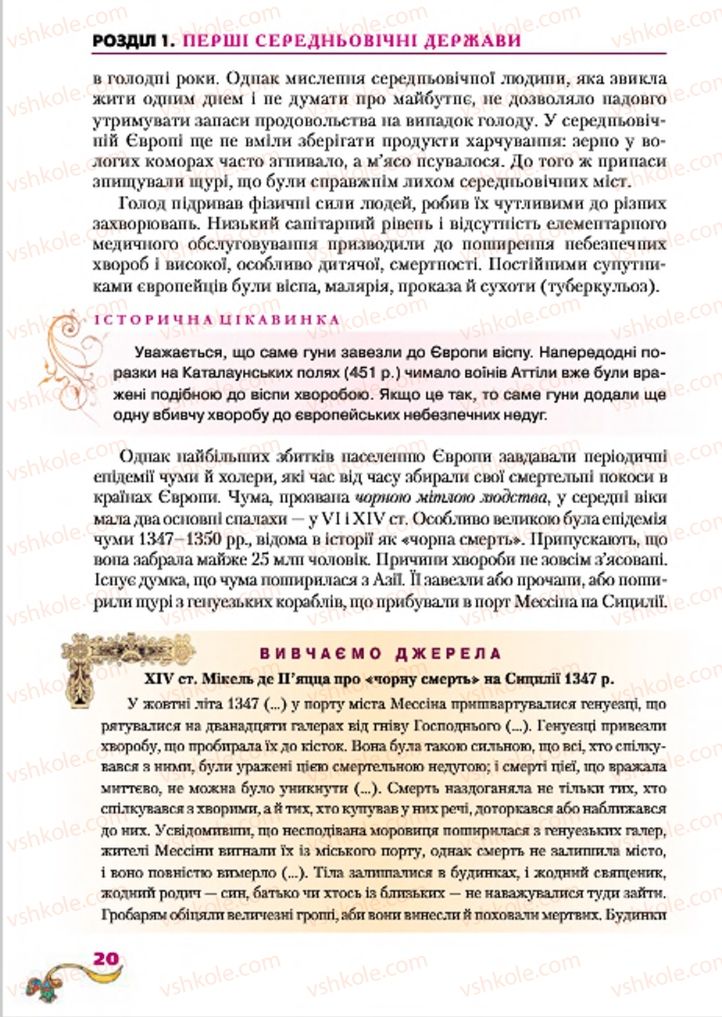 Страница 20 | Підручник Всесвітня історія 7 клас І.М. Ліхтей 2015