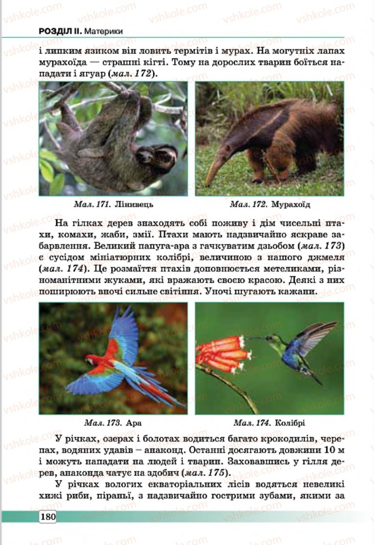 Страница 180 | Підручник Географія 7 клас П.О. Масляк, С.Л. Капіруліна 2015