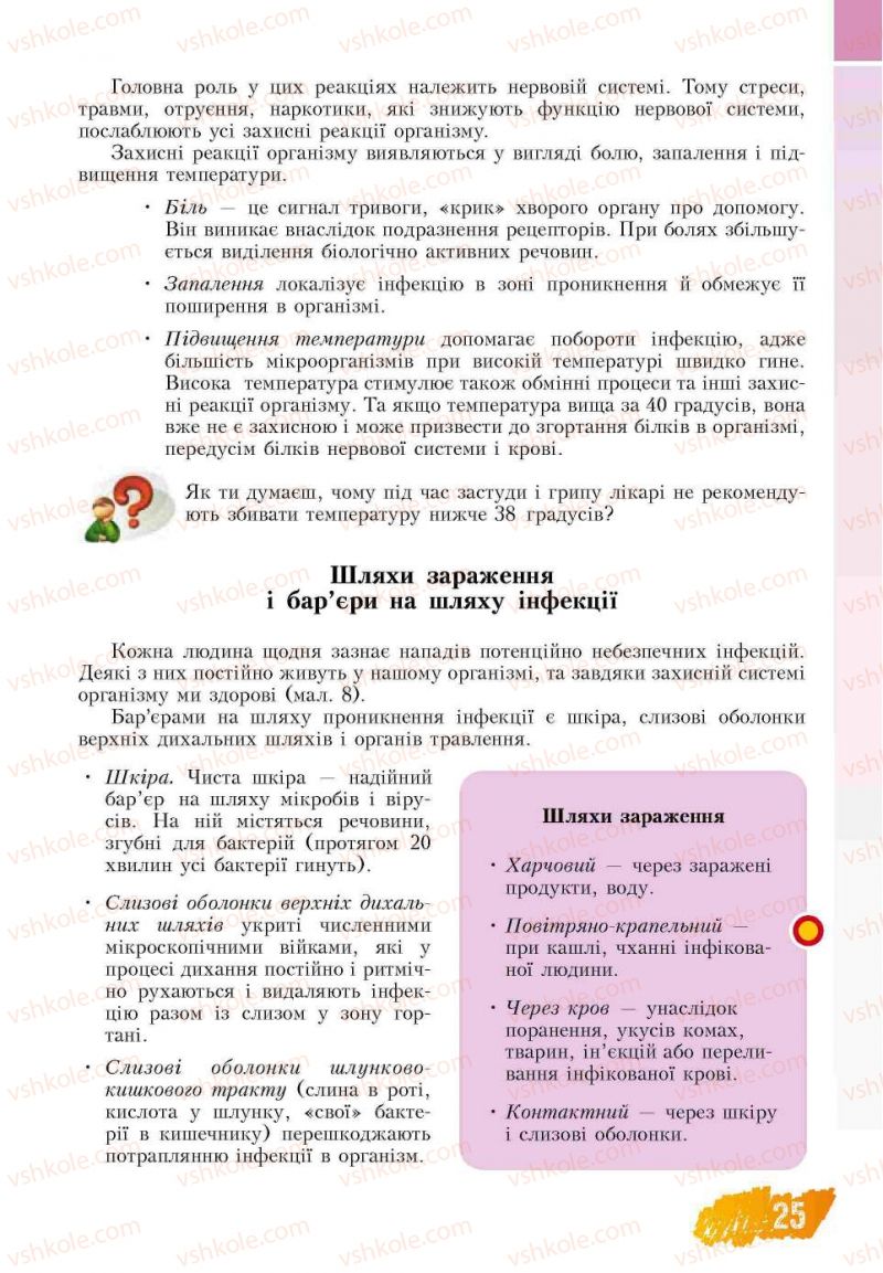 Страница 25 | Підручник Основи здоров'я 7 клас Т.В. Воронцова, В.С. Пономаренко 2007