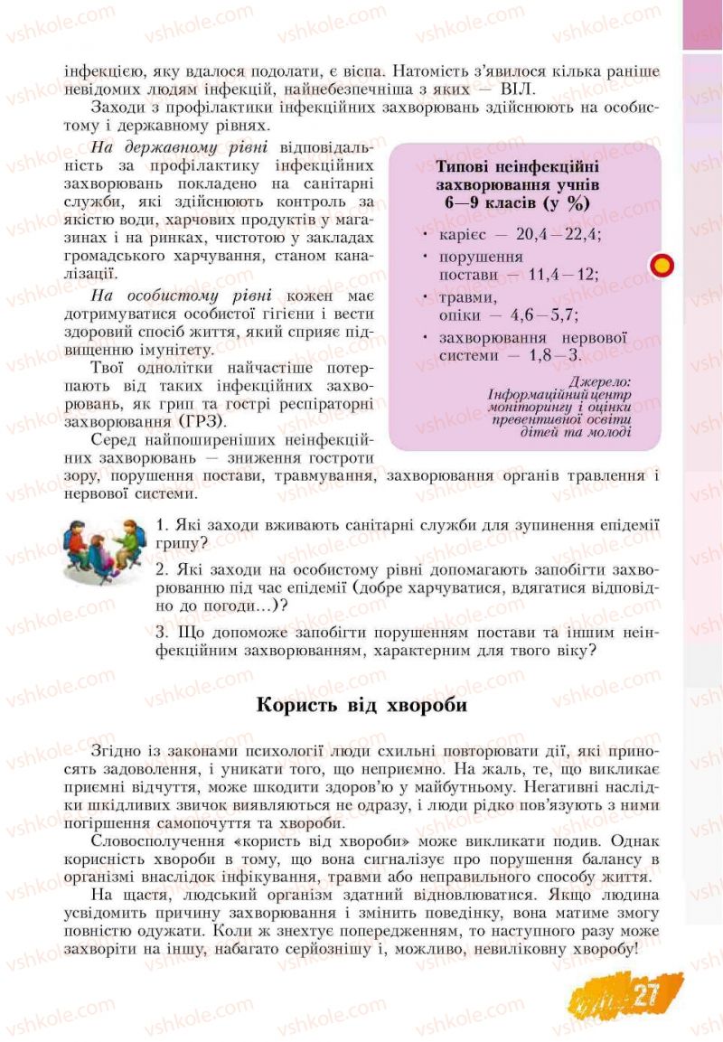 Страница 27 | Підручник Основи здоров'я 7 клас Т.В. Воронцова, В.С. Пономаренко 2007