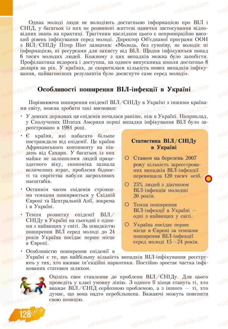 Страница 128 | Підручник Основи здоров'я 7 клас Т.В. Воронцова, В.С. Пономаренко 2007