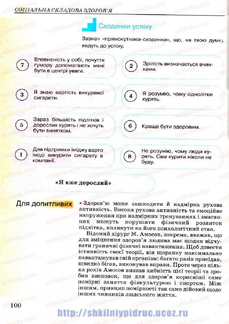 Страница 100 | Підручник Основи здоров'я 7 клас Т.Є. Бойченко, І.П. Василашко, Н.С. Коваль 2007