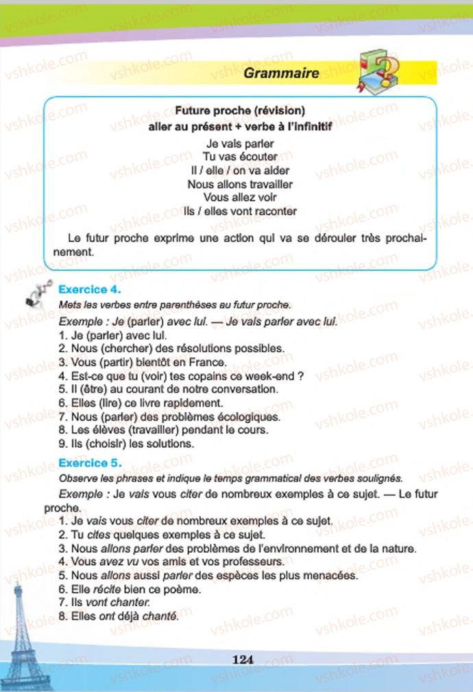Страница 124 | Підручник Французька мова 7 клас Н.П. Чумак, Т.В. Кривошеєва 2015 3 рік навчання