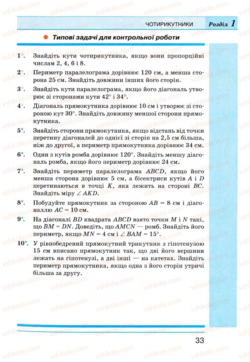 Страница 33 | Підручник Геометрія 8 клас Г.П. Бевз, В.Г. Бевз, Н.Г. Владімірова 2008