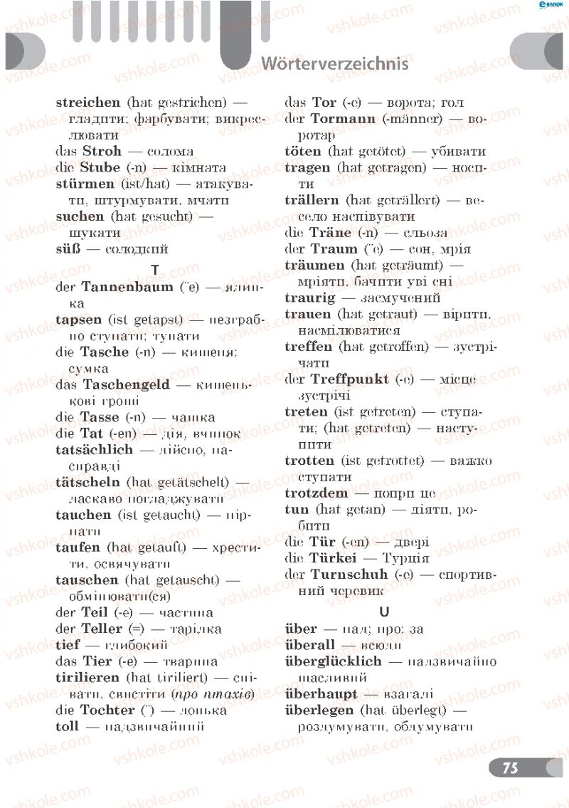 Страница 75 | Підручник Німецька мова 7 клас С.І. Сотникова 2015 Книга для читання