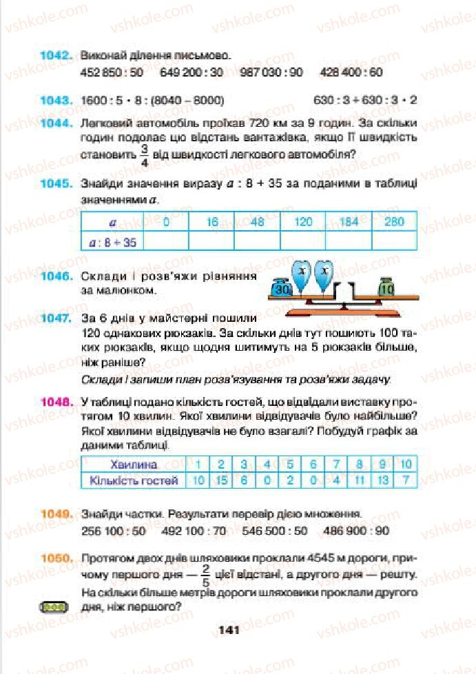 Страница 141 | Підручник Математика 4 клас Н.О. Будна, М.В. Беденко 2015