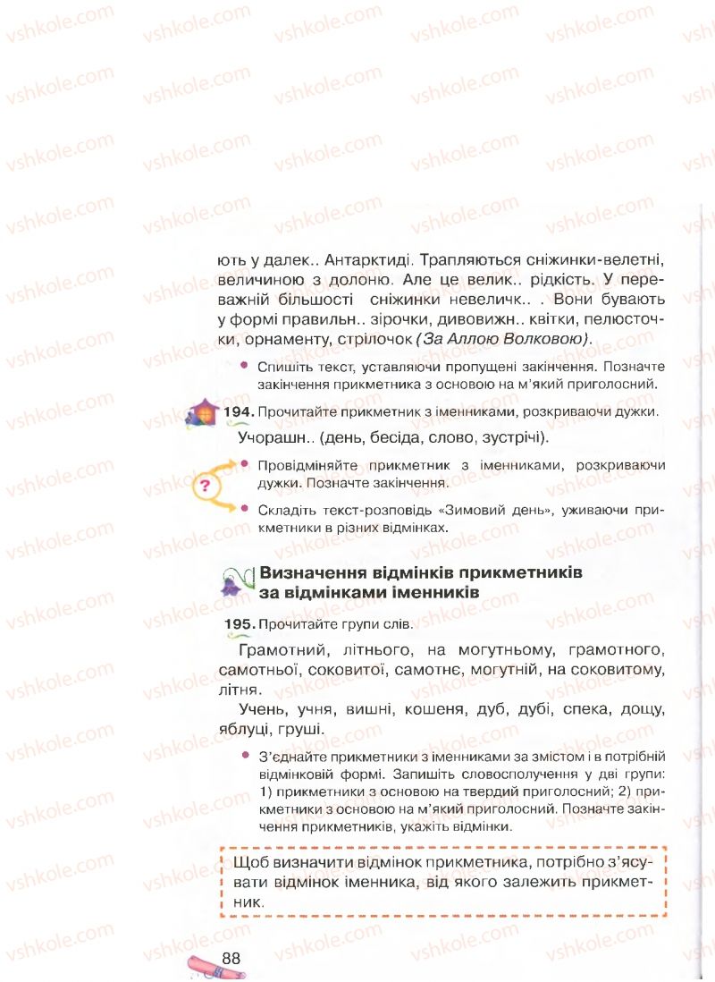 Страница 88 | Підручник Українська мова 4 клас М.Д. Захарійчук, А.І. Мовчун 2015