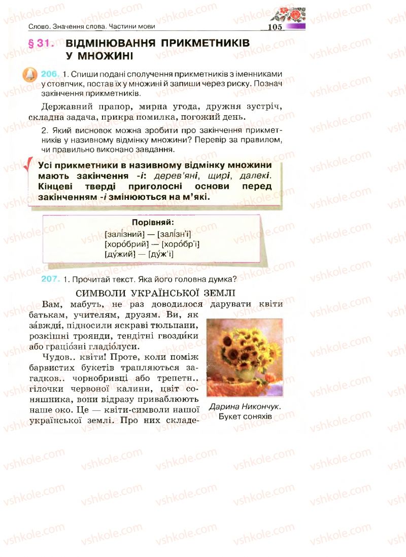 Страница 105 | Підручник Українська мова 4 клас М.С. Вашуленко, С.Г. Дубовик 2015