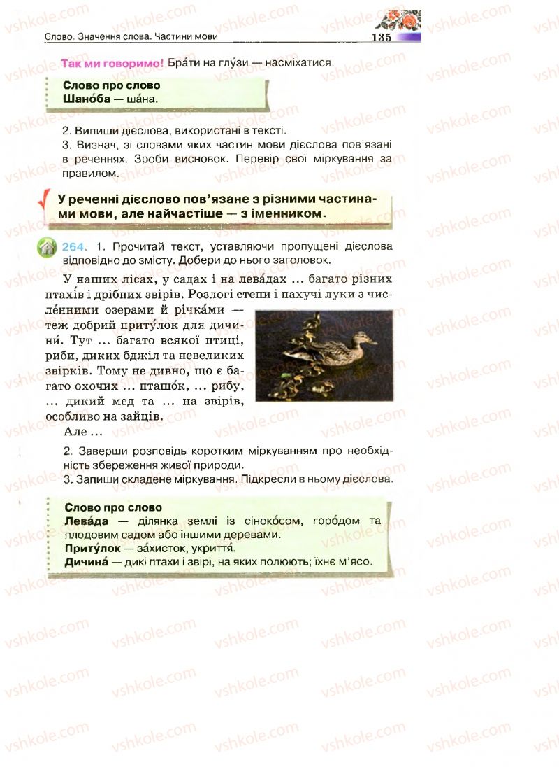 Страница 135 | Підручник Українська мова 4 клас М.С. Вашуленко, С.Г. Дубовик 2015