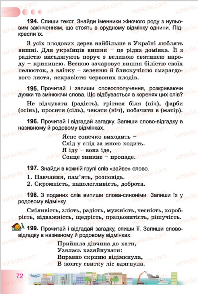 Страница 72 | Підручник Українська мова 4 клас Н.В. Гавриш, Т.С. Маркотенко 2015
