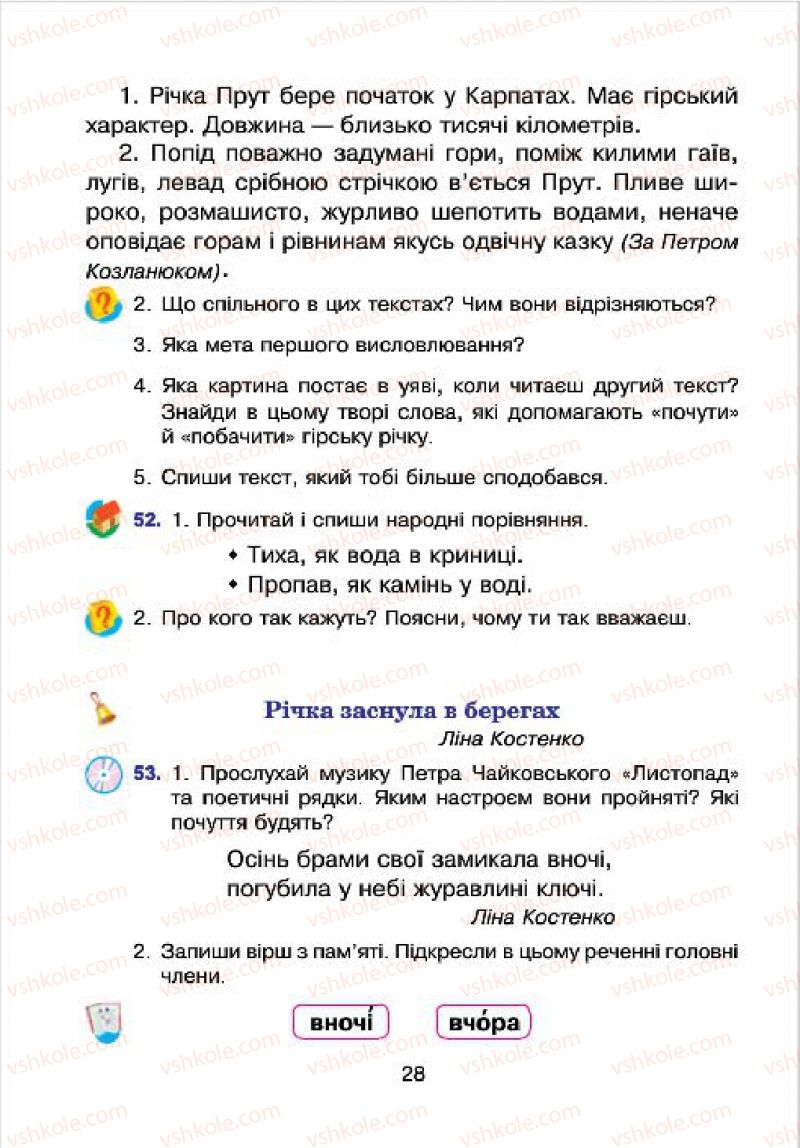 Страница 28 | Підручник Українська мова 4 клас Л.О. Варзацька, Г.Є. Зроль, Л.М. Шильцова 2015