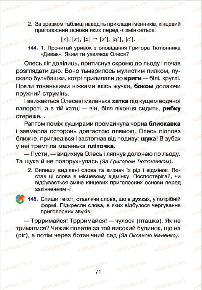Страница 71 | Підручник Українська мова 4 клас Л.О. Варзацька, Г.Є. Зроль, Л.М. Шильцова 2015