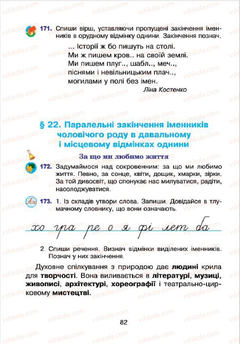 Страница 82 | Підручник Українська мова 4 клас Л.О. Варзацька, Г.Є. Зроль, Л.М. Шильцова 2015
