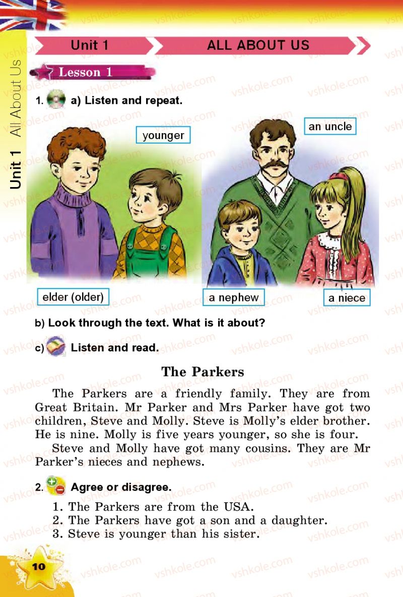 Страница 10 | Підручник Англiйська мова 4 клас А.М. Несвіт 2015