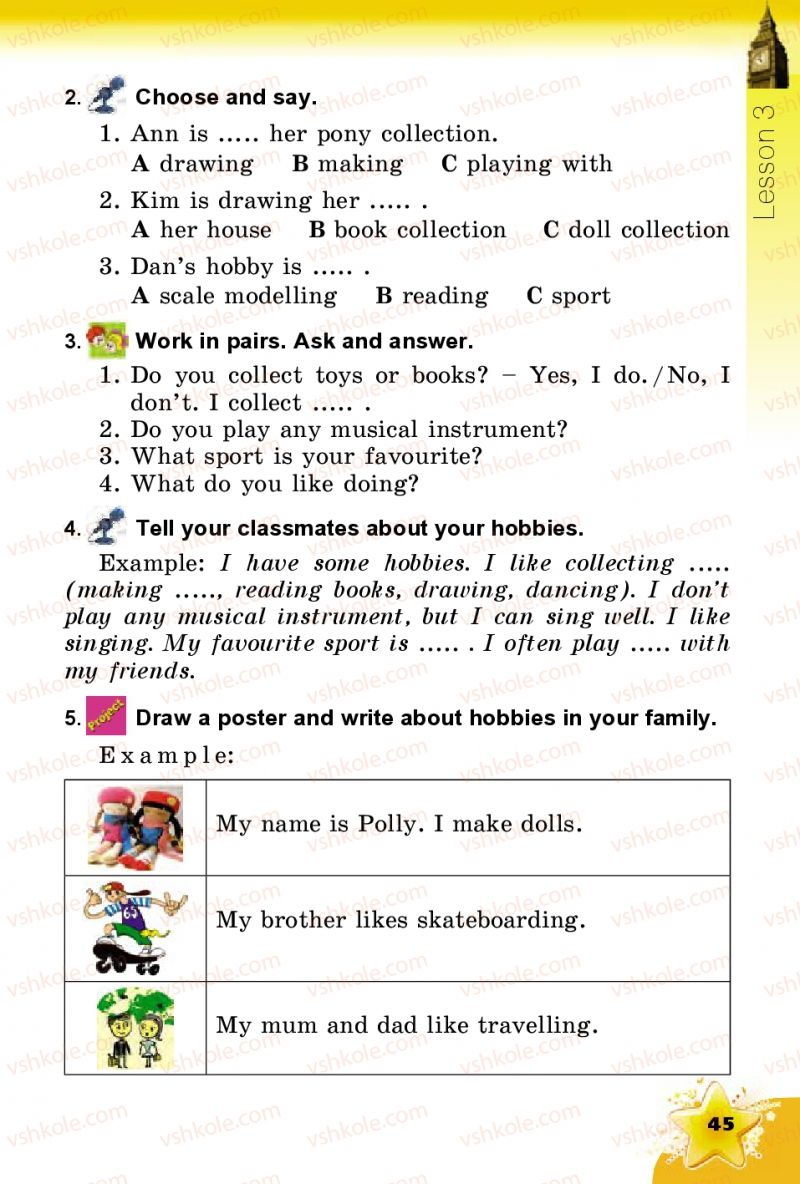 Страница 45 | Підручник Англiйська мова 4 клас А.М. Несвіт 2015