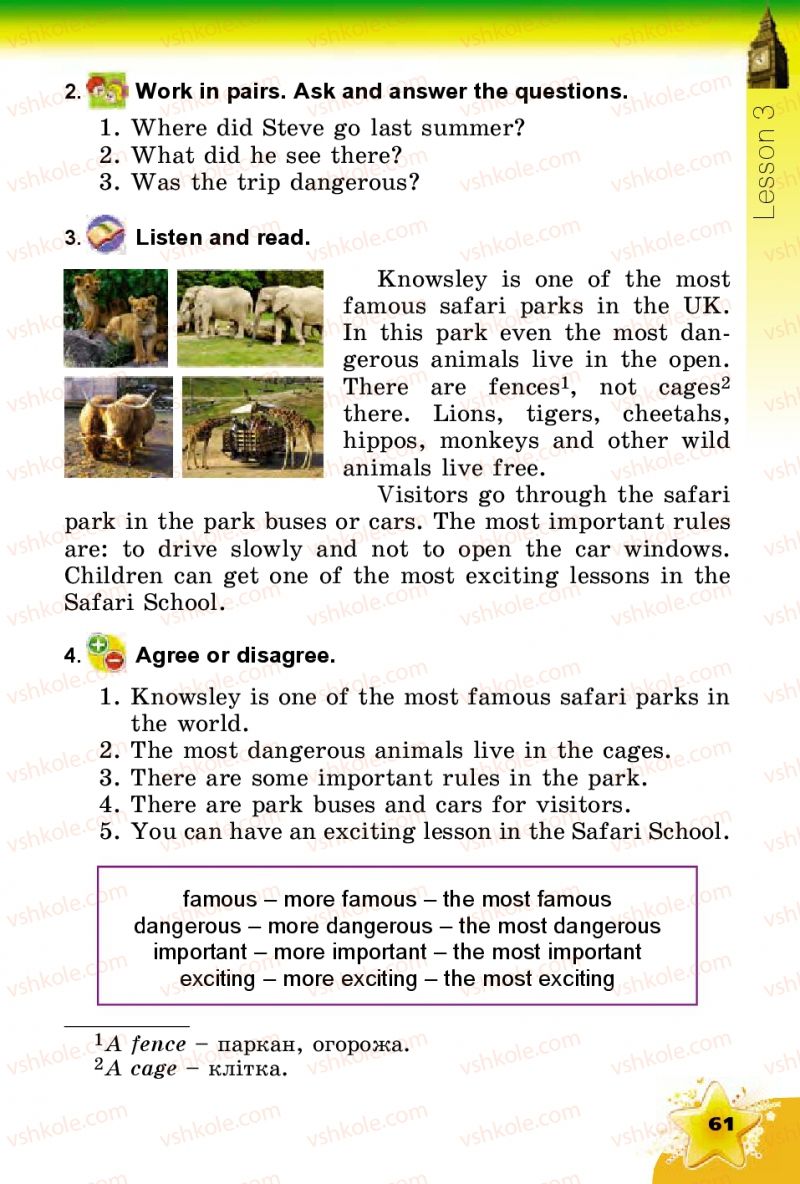 Страница 61 | Підручник Англiйська мова 4 клас А.М. Несвіт 2015