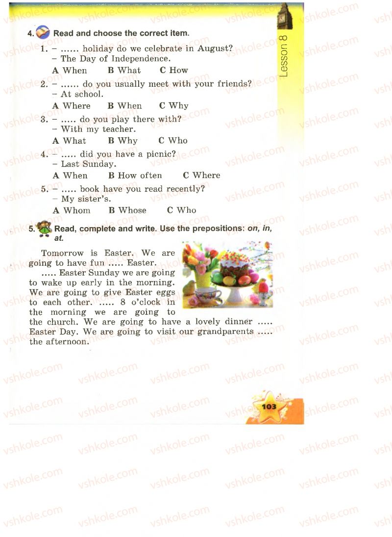 Страница 103 | Підручник Англiйська мова 4 клас А.М. Несвіт 2015