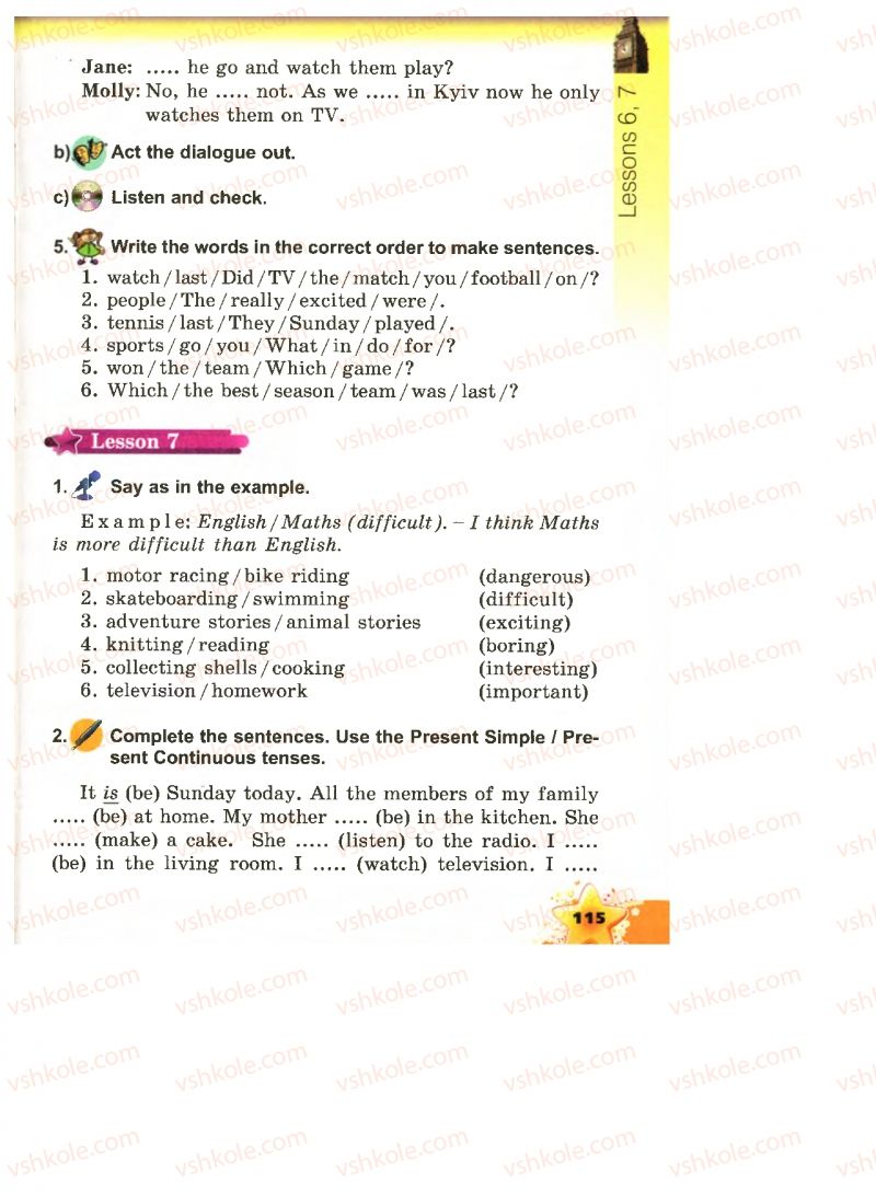 Страница 115 | Підручник Англiйська мова 4 клас А.М. Несвіт 2015