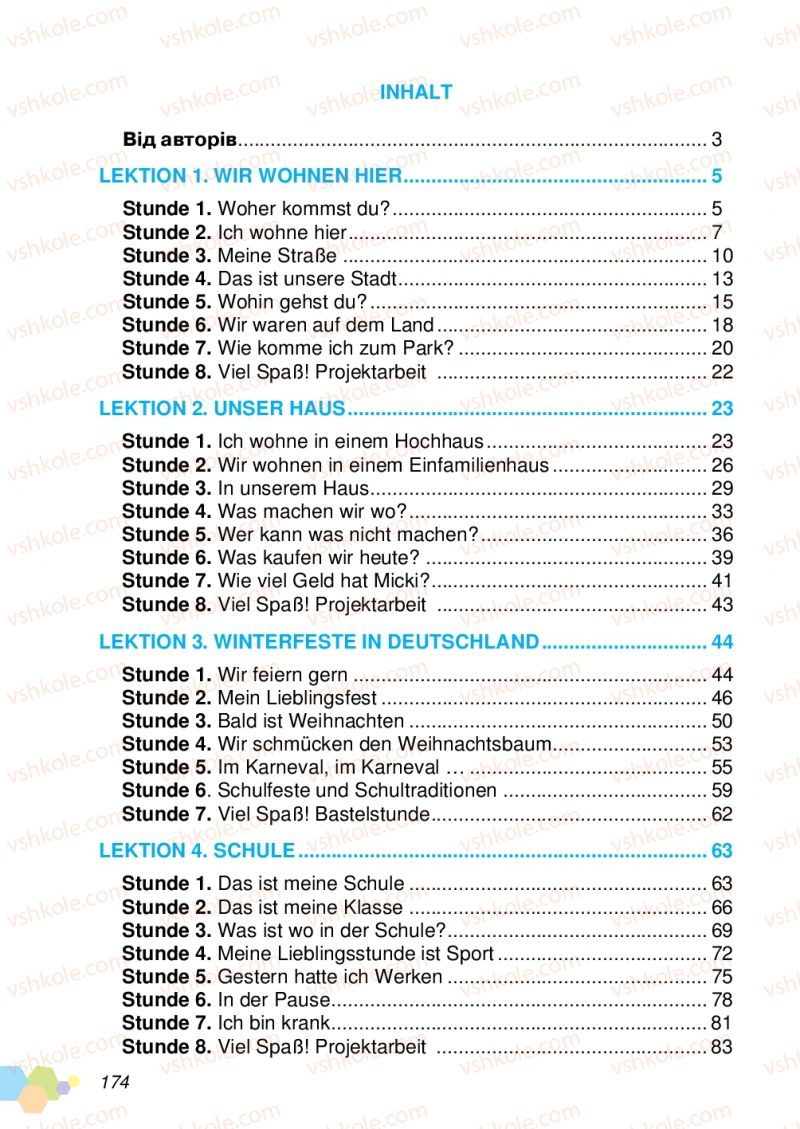 Страница 174 | Підручник Німецька мова 4 клас Л.В. Горбач, Л.П. Савченко 2015