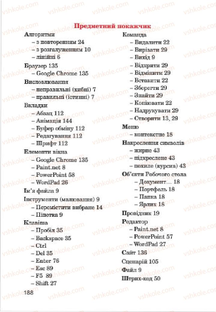 Страница 188 | Підручник Інформатика 4 клас М.М. Левшин, Є.О. Лодатко, В.В. Камишин 2015