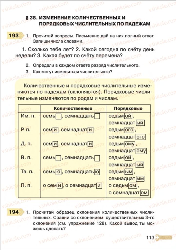 Страница 113 | Підручник Русский язык 4 клас А.Н. Рудяков, И.Л. Челышева 2015