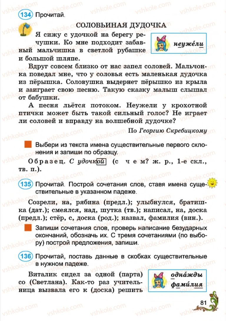 Страница 81 | Підручник Русский язык 4 клас Э.С. Сильнова, Н.Г. Каневская, В.Ф. Олейник 2015