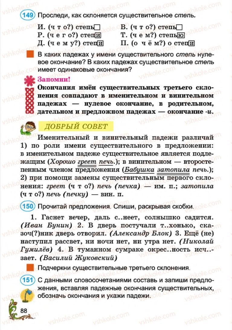 Страница 88 | Підручник Русский язык 4 клас Э.С. Сильнова, Н.Г. Каневская, В.Ф. Олейник 2015
