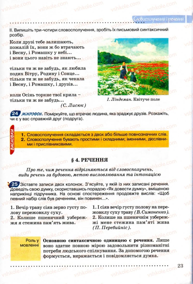 Страница 23 | Підручник Українська мова 8 клас В.В. Заболотний, О.В. Заболотний 2008