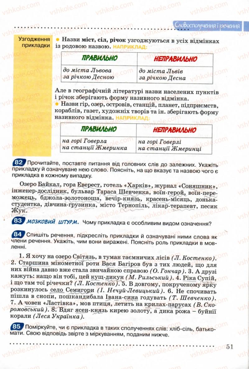 Страница 51 | Підручник Українська мова 8 клас В.В. Заболотний, О.В. Заболотний 2008