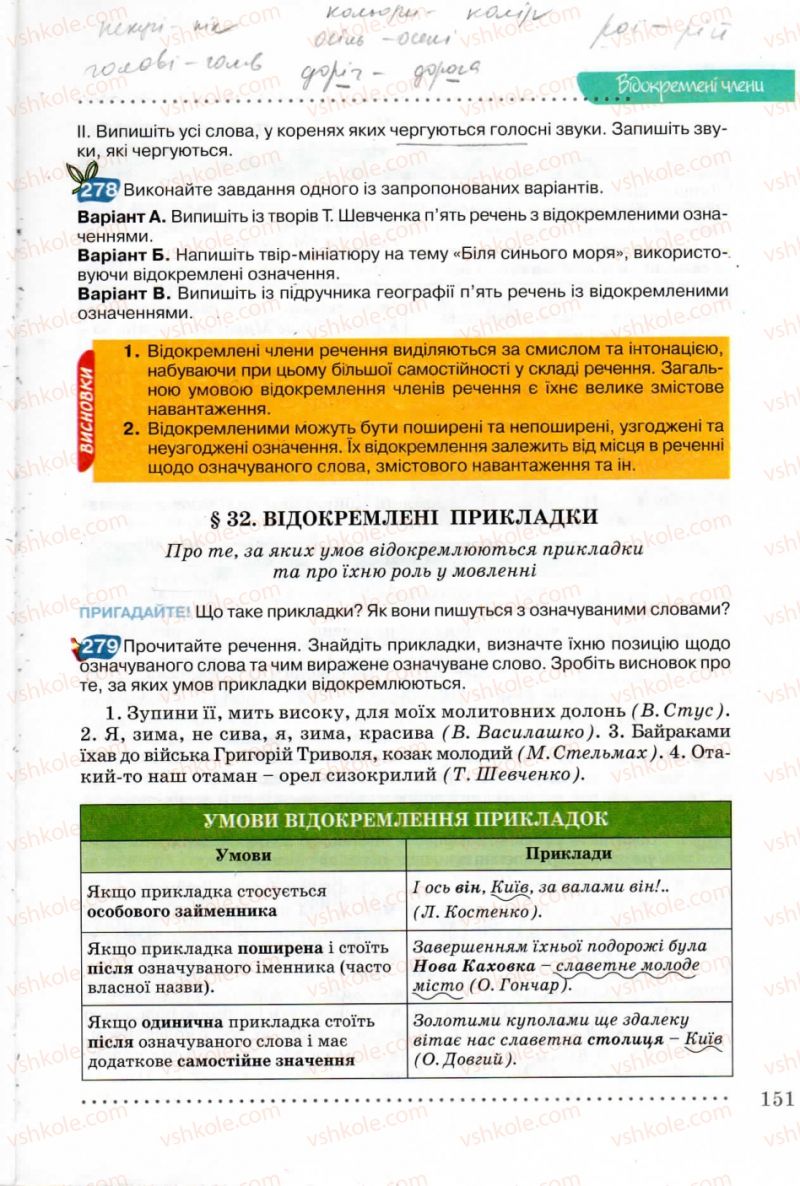 Страница 151 | Підручник Українська мова 8 клас В.В. Заболотний, О.В. Заболотний 2008