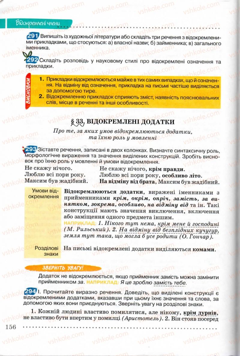 Страница 156 | Підручник Українська мова 8 клас В.В. Заболотний, О.В. Заболотний 2008