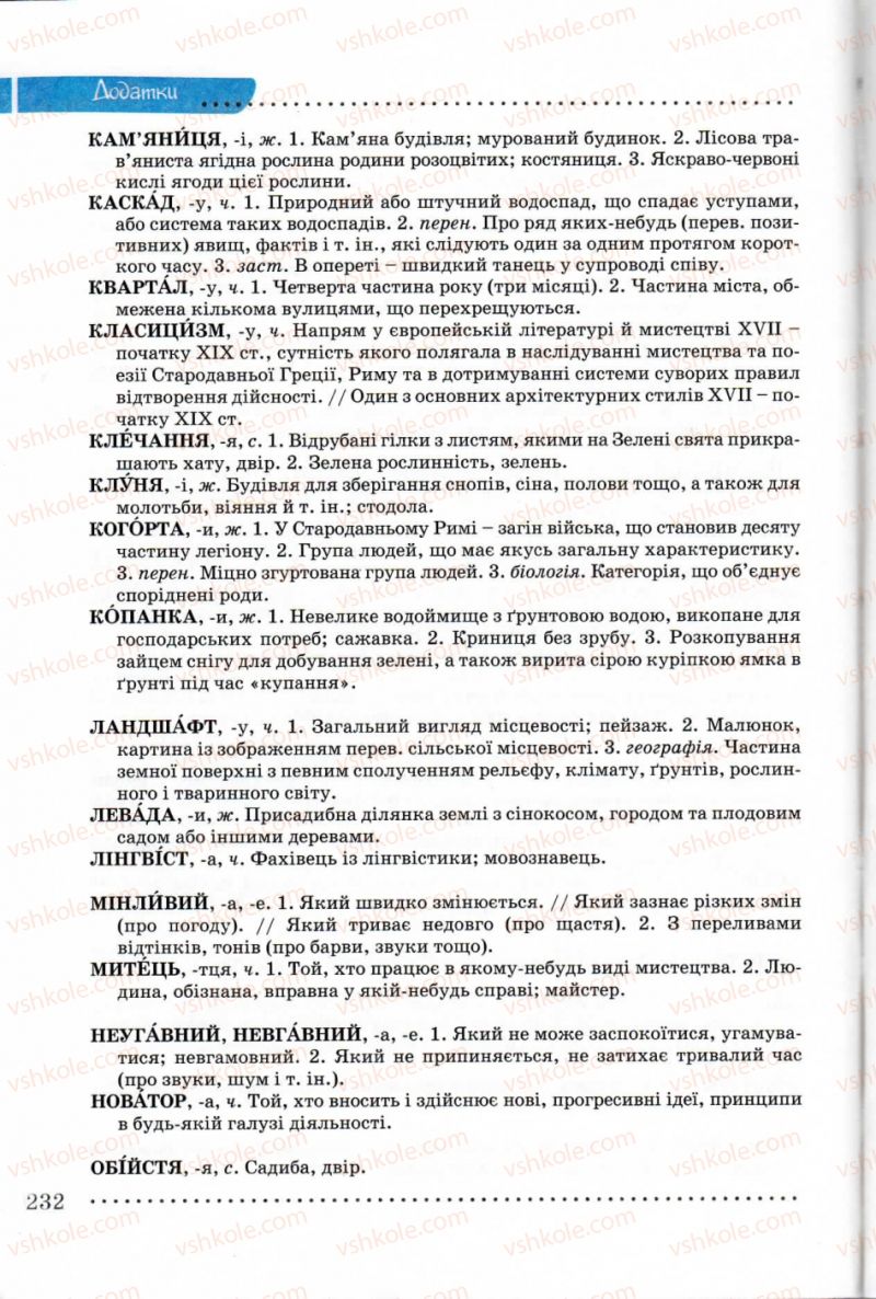 Страница 232 | Підручник Українська мова 8 клас В.В. Заболотний, О.В. Заболотний 2008