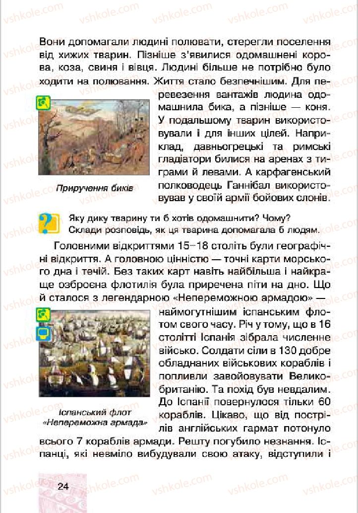 Страница 24 | Підручник Людина і світ 4 клас М.В. Беденко, С.Г. Заброцька, І.Р. Дунець 2015
