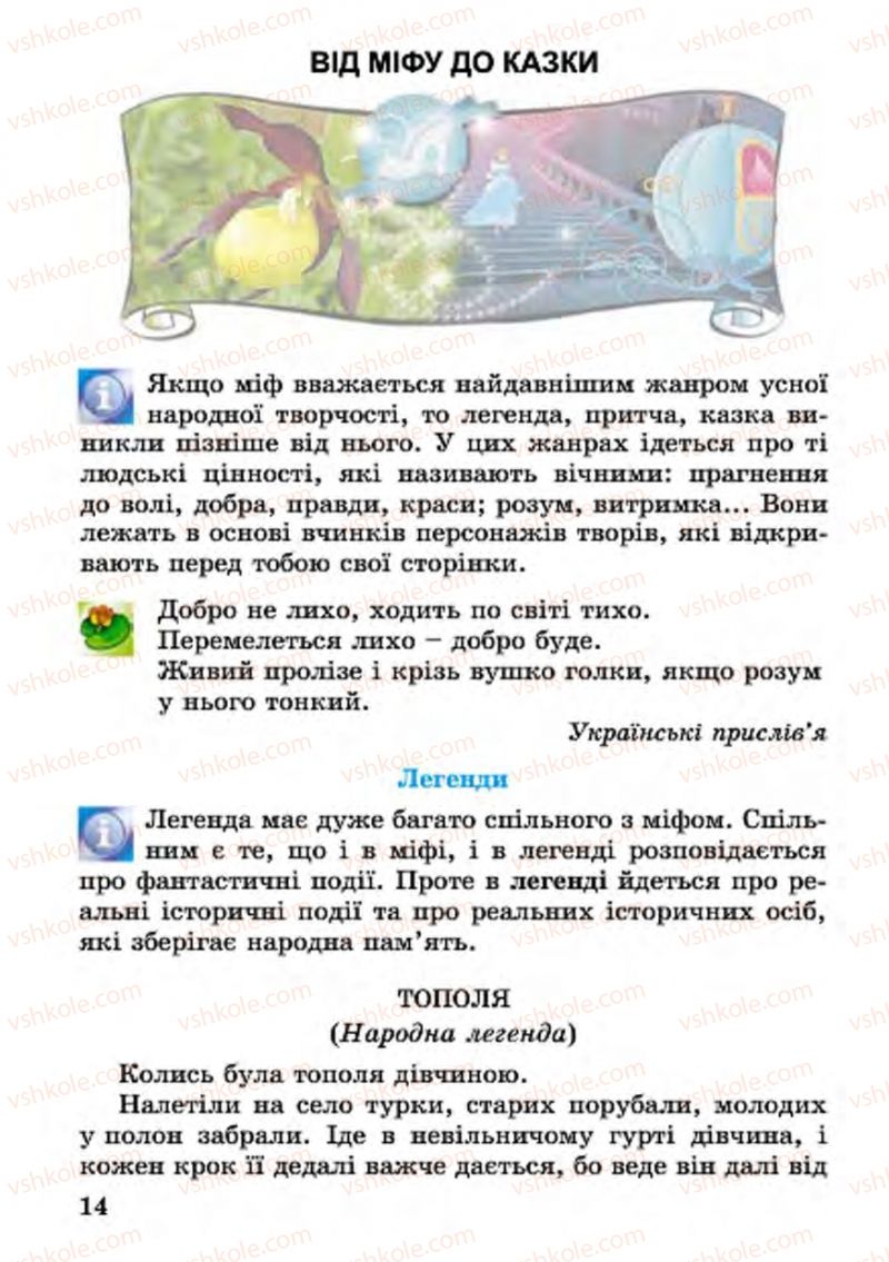 Страница 14 | Підручник Українська література 4 клас В.О. Науменко 2015
