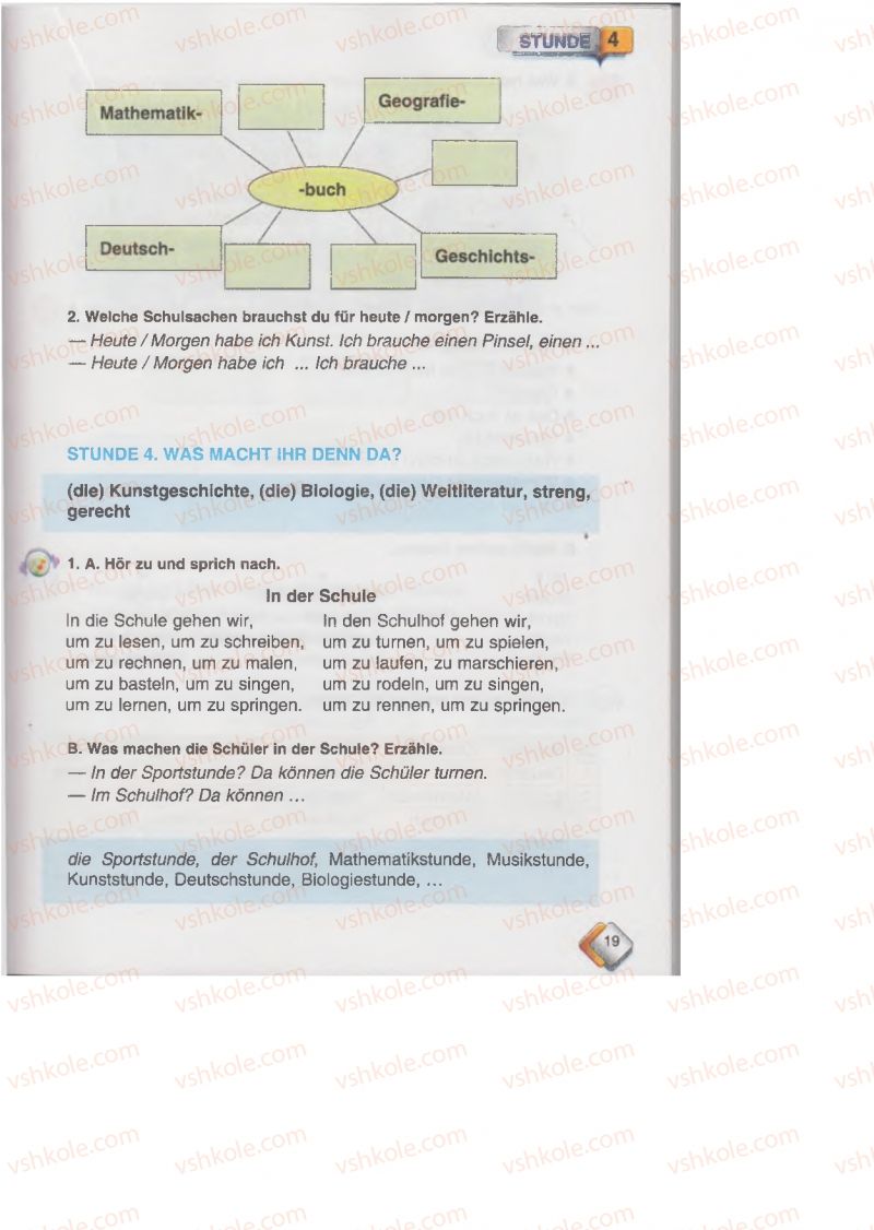 Страница 19 | Підручник Німецька мова 6 клас М.М. Сидоренко, О.А. Палій 2014 2 рік навчання