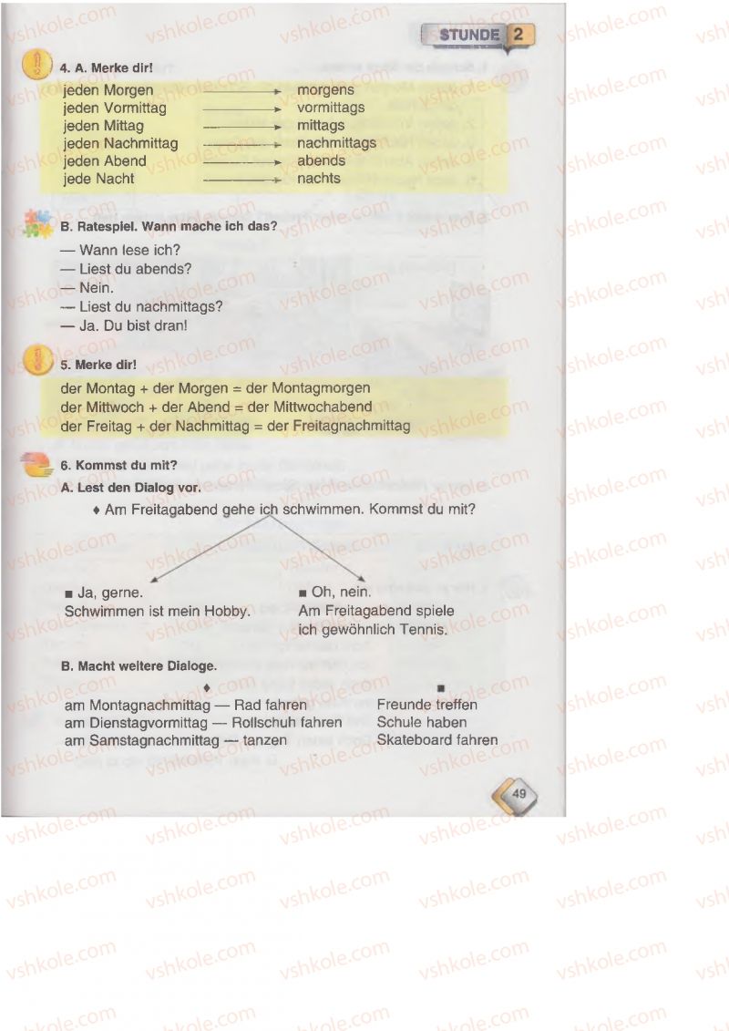 Страница 49 | Підручник Німецька мова 6 клас М.М. Сидоренко, О.А. Палій 2014 2 рік навчання