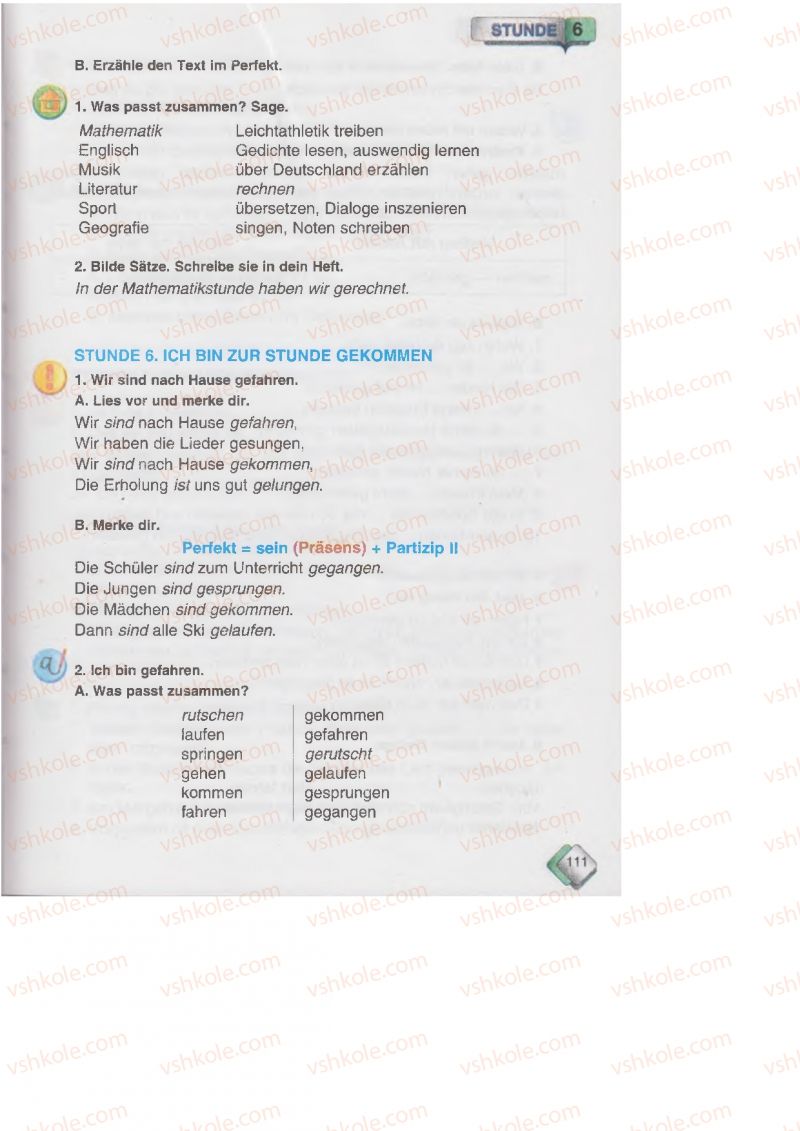 Страница 111 | Підручник Німецька мова 6 клас М.М. Сидоренко, О.А. Палій 2014 2 рік навчання